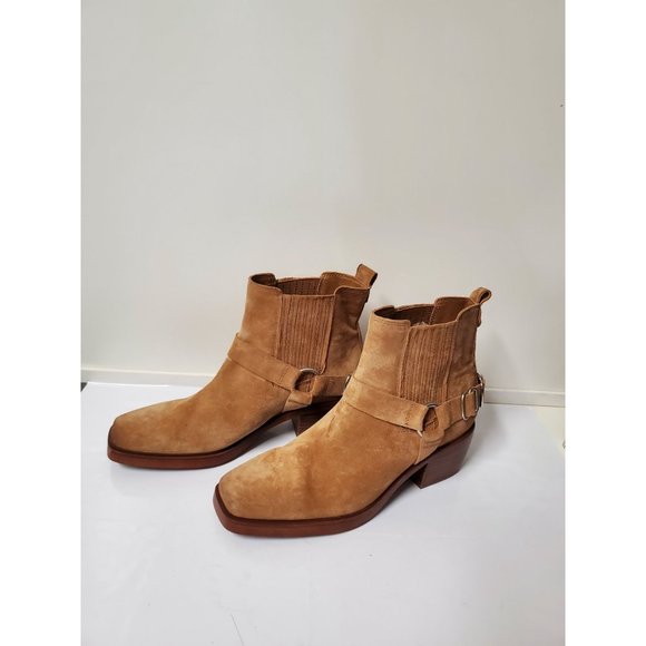 SAM EDELMAN Bellamie Suede Ankle Boots - Honey Camel - Women’s Size 8M NEW - Picture 1 of 10
